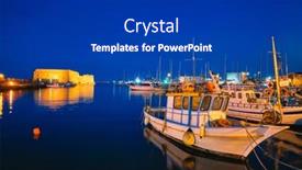  Presentation with crete island - Slides having venetian-fort-castle-in-heraklion background and a dark gray colored foreground