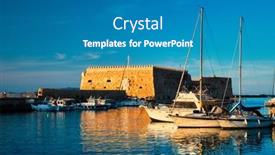  Presentation with crete island - Theme enhanced with venetian-fort-castle-in-heraklion background and a teal colored foreground