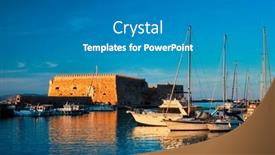  Presentation with crete island - Presentation design enhanced with venetian-fort-venetian-fortress background and a gray colored foreground