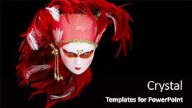  Presentation with feathered - Amazing presentation theme having venetian mask doll with vibrant red and white feathered headdress backdrop and a black colored foreground
