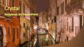  Presentation with venice - Slides having venetian water anal at night background and a tawny brown colored foreground