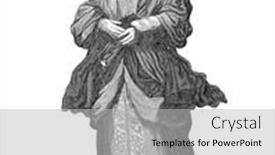  Presentation with vintage book - PPT theme consisting of venetian-woman-domenico-bonavera-possibly background and a light gray colored foreground