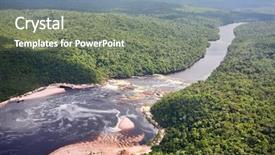  Presentation with river forest - Audience pleasing theme consisting of venezuela - aerial view on tropical forest backdrop and a gray colored foreground
