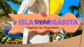  Presentation with venezuela - Beautiful PPT layouts featuring venezuela - isla margarita signpost with palm backdrop and a coral colored foreground