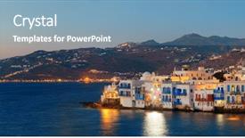  Presentation with greek architecture - Slide set consisting of venice and traditional greek architecture background and a seafoam green colored foreground