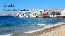  Presentation with greek architecture - Cool new slide set with venice and traditional greek architecture backdrop and a light blue colored foreground