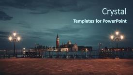  Presentation with venice - Slide set featuring venice-at-night-with-street background and a ocean colored foreground
