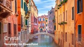  Presentation with buildings - Audience pleasing slides consisting of venice-canal-and-buildings-italy backdrop and a red colored foreground