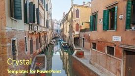  Presentation with buildings - Presentation featuring venice-canal-and-buildings-italy background and a tawny brown colored foreground