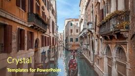  Presentation with canal - Slides with venice-canal-and-buildings-italy background and a tawny brown colored foreground