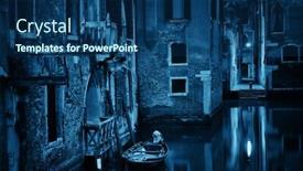  Presentation with historical buildings - Slide set consisting of venice-canal-view-in-early background and a ocean colored foreground