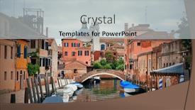  Presentation with historical buildings - PPT theme with venice-canal-view-with-historical background and a light gray colored foreground