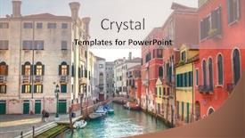  Presentation with historical buildings - Colorful slide set enhanced with venice-canal-view-with-historical backdrop and a soft green colored foreground
