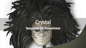  Presentation with porcelain - Slide set consisting of venice carnival mask with black background and a dark gray colored foreground