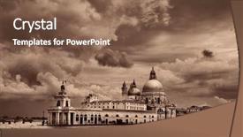  Presentation with venice - Beautiful theme featuring venice church santa maria della backdrop and a  colored foreground