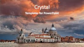  Presentation with catholic history santa maria - PPT theme with venice church santa maria della background and a  colored foreground