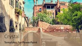  Presentation with green city - Slide deck featuring venice-italy-a-canal background and a  colored foreground