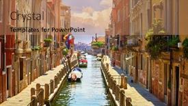  Presentation with boats - PPT layouts consisting of venice-italy-boats-parked-near background and a  colored foreground