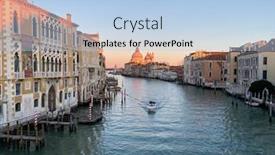  Presentation with february - Presentation theme featuring venice-italy-february-14-2021 background and a light blue colored foreground