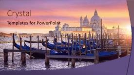  Presentation with docks - Theme enhanced with venice-italy-gondolas-floqting background and a coral colored foreground