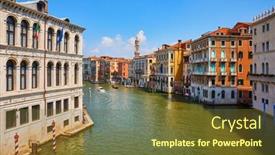  Presentation with canal - Amazing PPT layouts having venice-italy-gondolas-on-grand backdrop and a tawny brown colored foreground