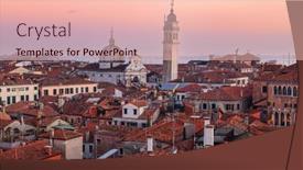  Presentation with venice - PPT theme consisting of venice-italy-rooftop-skyline-towards background and a lemonade colored foreground