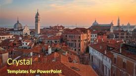  Presentation with venice - Theme enhanced with venice-italy-rooftop-skyline-towards background and a tawny brown colored foreground