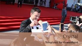  Presentation with actor - Beautiful slide set featuring venice-italy-september-01-actor backdrop and a coral colored foreground