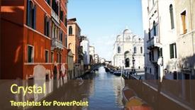  Presentation with venice - Amazing PPT theme having venice italy backdrop and a tawny brown colored foreground