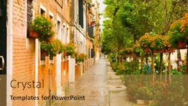  Presentation with bridges - Audience pleasing slides consisting of venice-sep-12-venice-street backdrop and a yellow colored foreground