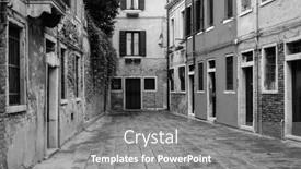  Presentation with canals - Cool new PPT theme with venice-sep-12-venice-street backdrop and a gray colored foreground