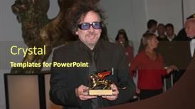  Presentation with film award - Presentation featuring venice-sept-5-tim-burton background and a tawny brown colored foreground