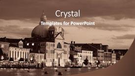  Presentation with venice - Colorful PPT layouts enhanced with venice-skyline-at-night backdrop and a tawny brown colored foreground
