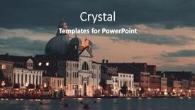  Presentation with venice - PPT theme featuring venice-skyline-at-night background and a tawny brown colored foreground