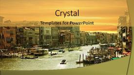  Presentation with canal - Slides with venice sunset on the canal background and a  colored foreground