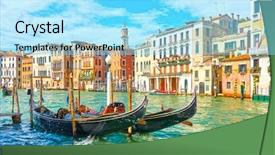  Presentation with canal - Amazing PPT layouts having venice with moored gondola backdrop and a arctic colored foreground