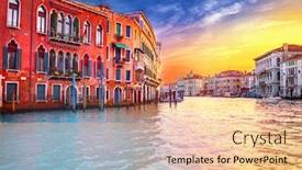  Presentation with venice - Audience pleasing PPT theme consisting of venice backdrop and a lemonade colored foreground