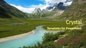  Presentation with mont blanc - Cool new slide set with venis - mountain valley summer season val backdrop and a tawny brown colored foreground