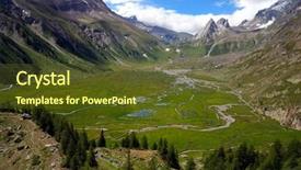  Presentation with mont blanc - Presentation consisting of venis - mountain valley summer season val background and a tawny brown colored foreground