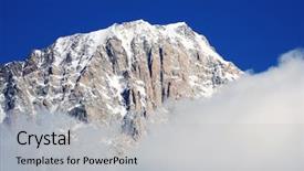  Presentation with mont blanc - Audience pleasing presentation theme consisting of venis - south face of mont blanc backdrop and a light gray colored foreground