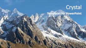  Presentation with mont blanc - Presentation theme having venis - summer view of snowcapped peaks background and a teal colored foreground