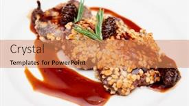  Presentation with pine - Theme enhanced with venison-fillet-fried-with-pine background and a coral colored foreground