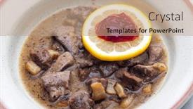  Presentation with lemon - Presentation theme with venison-goulash-with-lemon background and a coral colored foreground