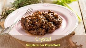  Presentation with recipe - Slide deck enhanced with venison-stew-traditional-italian-recipe background and a  colored foreground