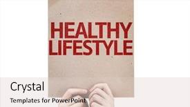  Presentation with healthy lifestyle - Presentation theme having change diet exercise - healthy lifestyle card isolated background and a lemonade colored foreground