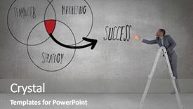  Presentation with diagram - Presentation design consisting of venn diagram - digital composition of businessman standing background and a gray colored foreground