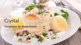  Presentation with puff pastry - Presentation design consisting of vent - baked puff pastry with chicken background and a lemonade colored foreground