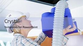  Presentation with conditioner - Presentation design with vent - dirty filter of air conditioner background and a light blue colored foreground