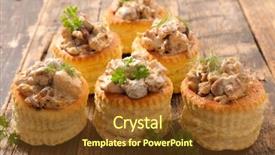  Presentation with pastry cream - Beautiful PPT theme featuring vent - puff pastry with chicken cream backdrop and a tawny brown colored foreground