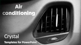  Presentation with car air conditioning - Presentation theme having vent with text air conditioning background and a dark gray colored foreground